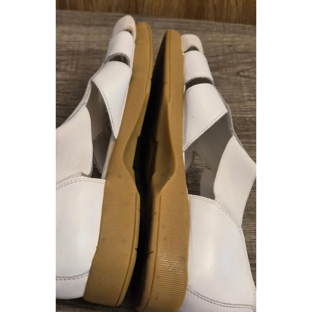 Earth Leather Fisherman Sandals Womens Size 8 White